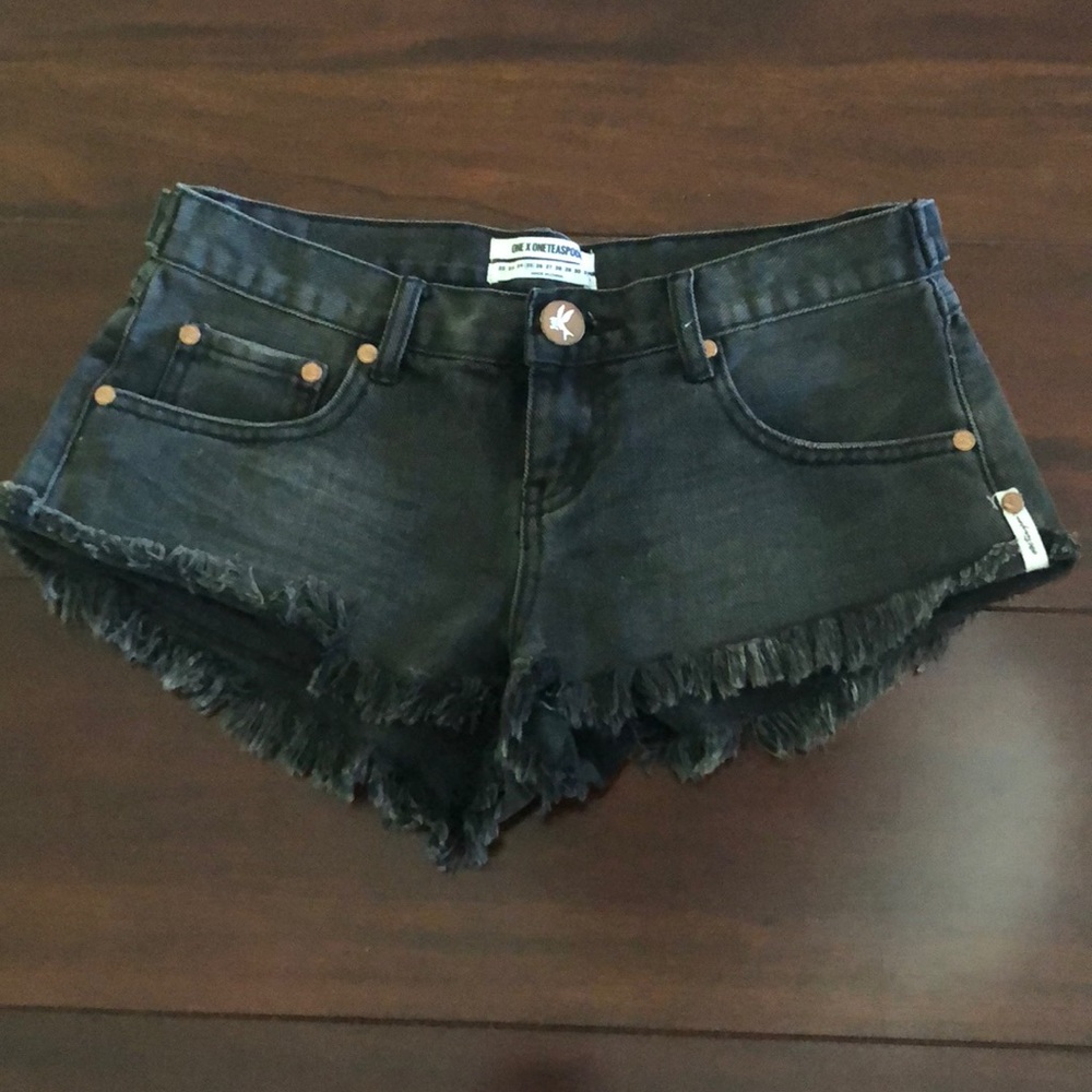 One Teaspoon washed black shorts
